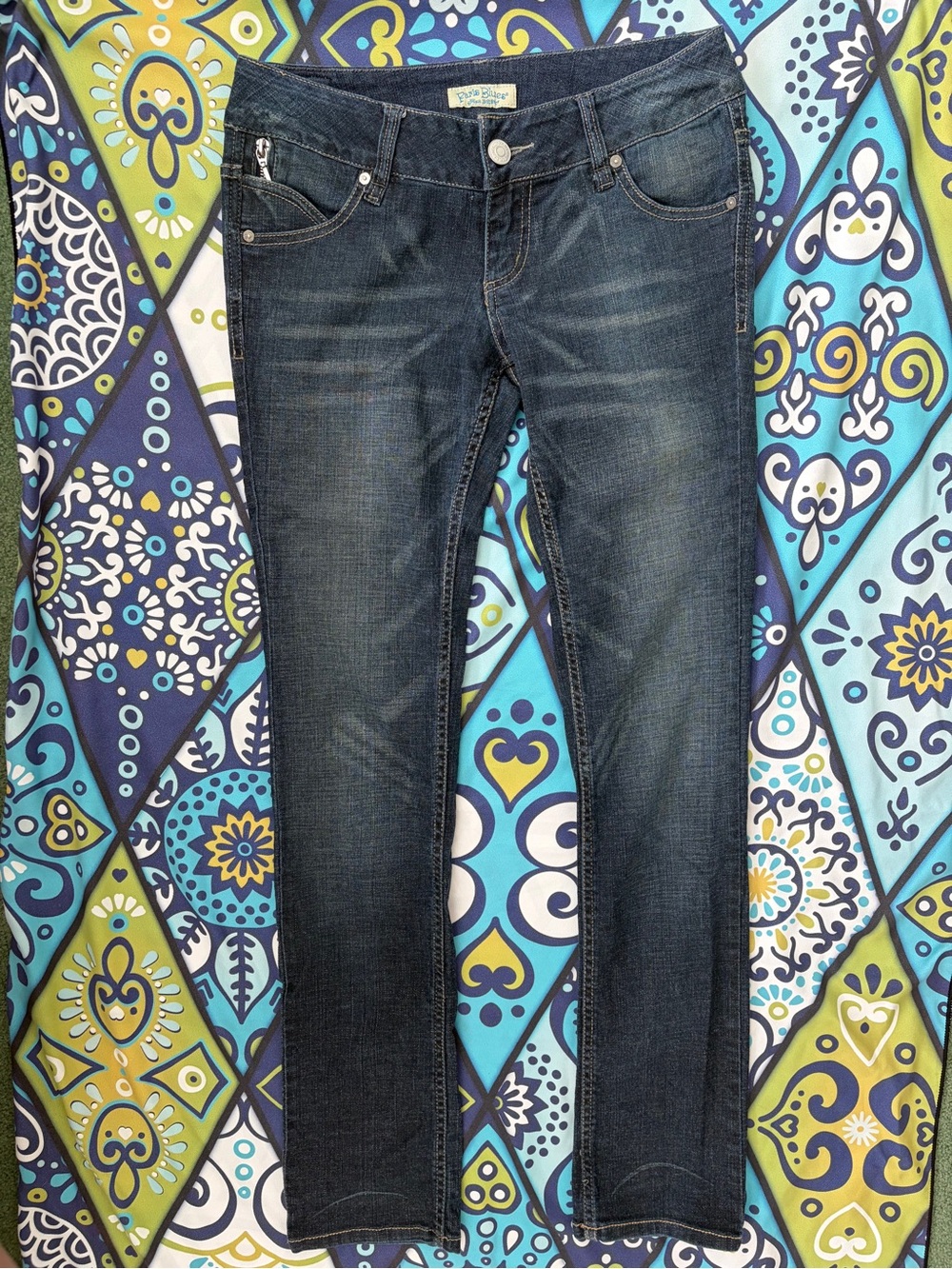 Paris Blues Juniors Low Rise Dark Indigo Skinny Jeans Size 7
